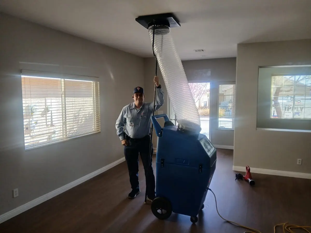 Professional Dryer Vent Cleaning work inside a Belterra home